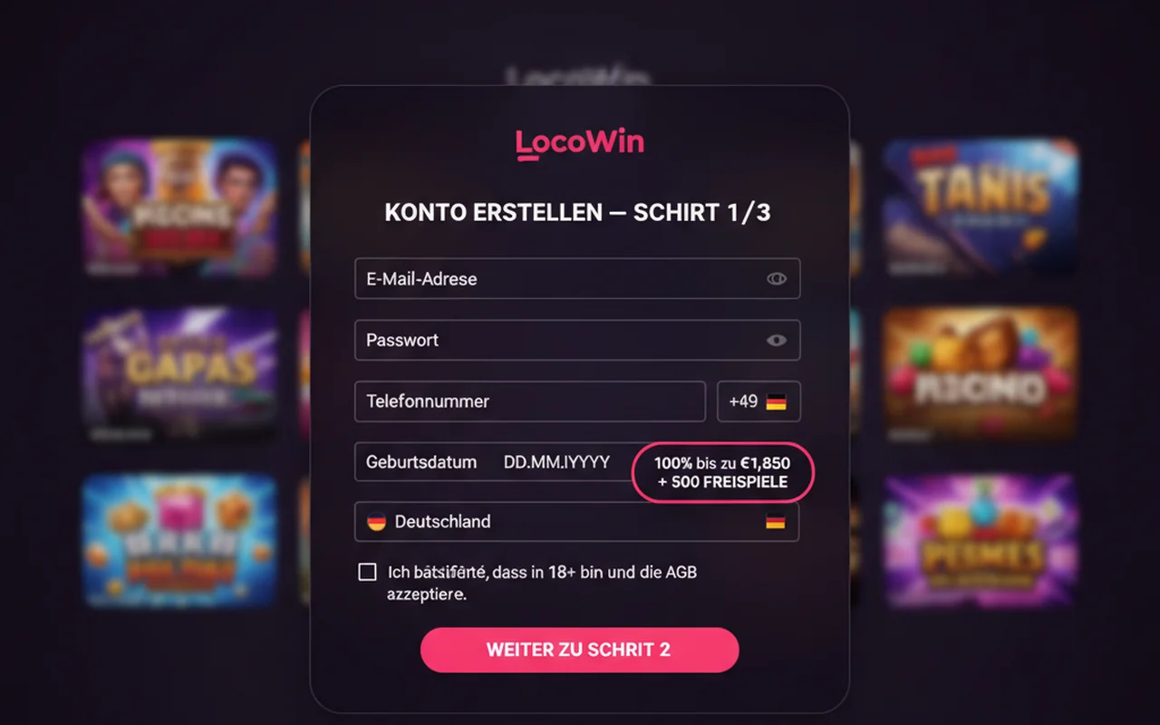 Registrierung in unter 60 Sekunden – LocoWin